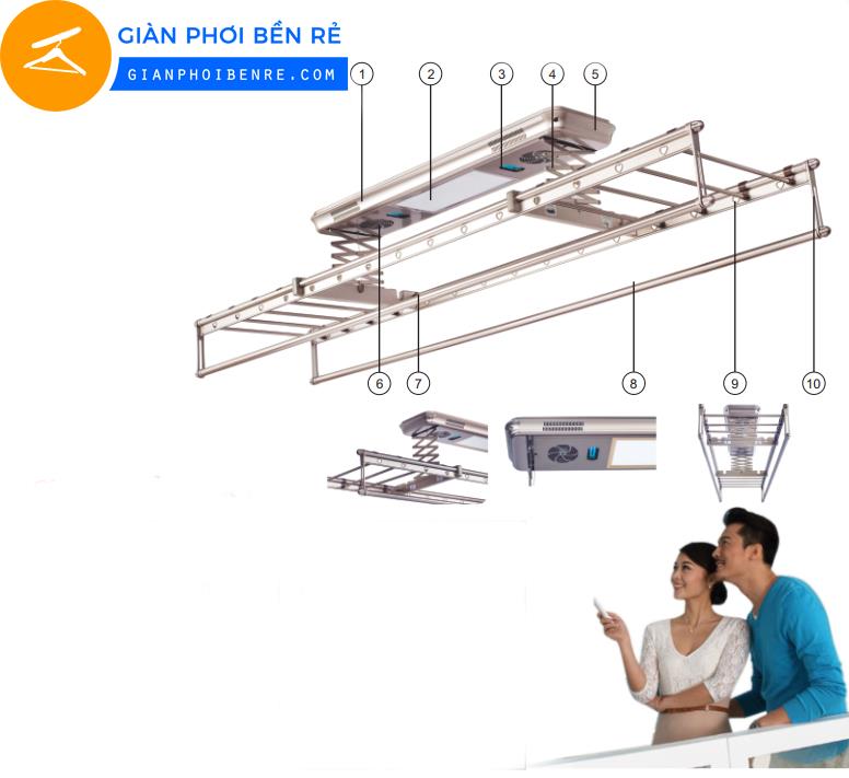 giàn phơi điện tử glp750