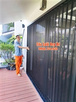 Cửa Xếp Lá Nhôm Cao Cấp Chống Muỗi, Chuột Bọ, Chó Mèo