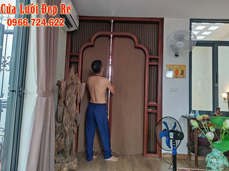 vách rèm tổ ong phòng thờ